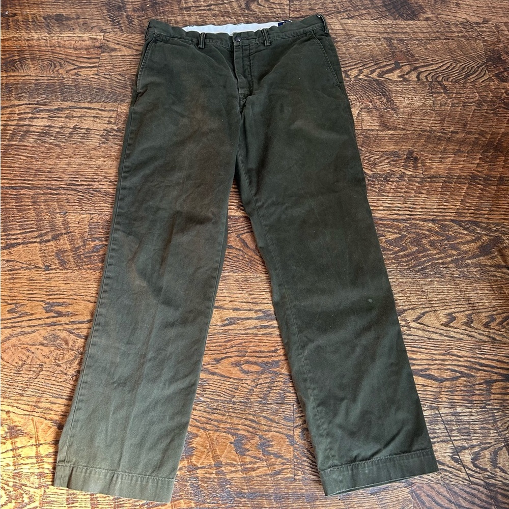 Polo Ralph Lauren Chino Pants Mens 36 X 32 Olive Green Classic Fit Twill Preppy